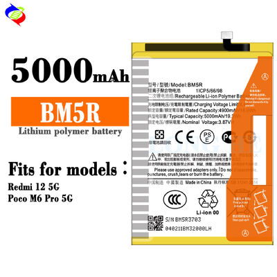 3.87V 5000mAh Батарея BM5R Для Xiaomi Redmi 12 5G Мобильный телефон Акумуляторы